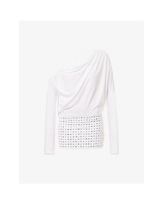 Jaded London White Arina Studded Jersey Mini Dress