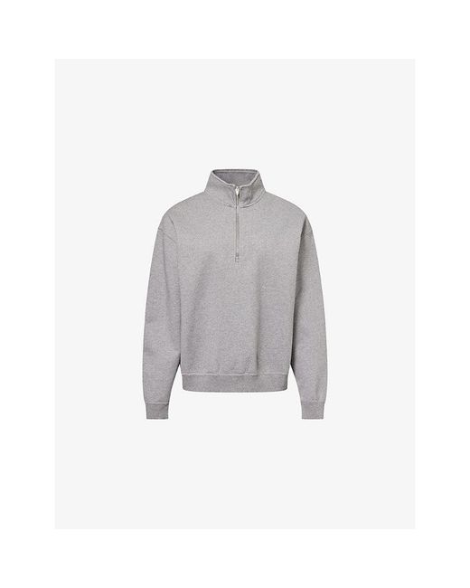 Canada Goose Gray Wander Quarter-Zip Cotton-Jersey Sweatshirt