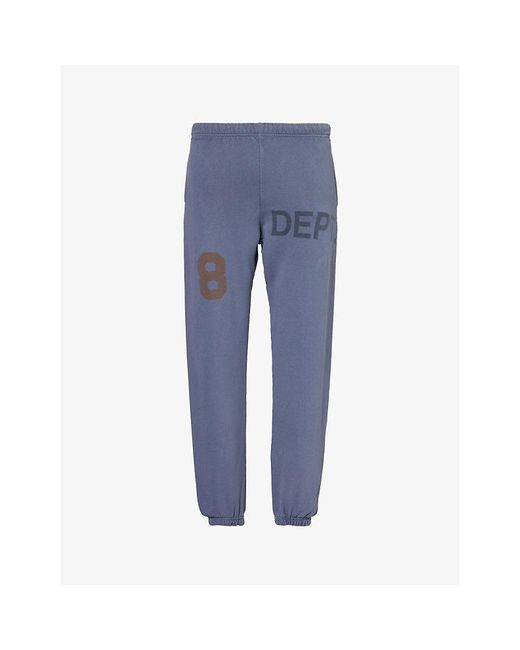 GALLERY DEPT. Blue Branded-print Drawstring-waist Cotton-jersey jogging Bottoms X for men