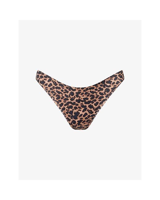 Away That Day Multicolor Fiji Leopard-Print Bikini Bottoms