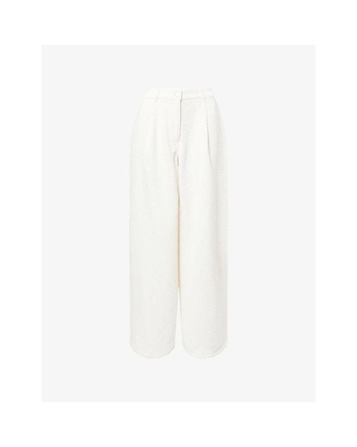 Samsøe & Samsøe White Saharper Pleat Cotton-Blend Trousers