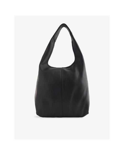 AMI Black Etienne Leather Hobo Bag for men