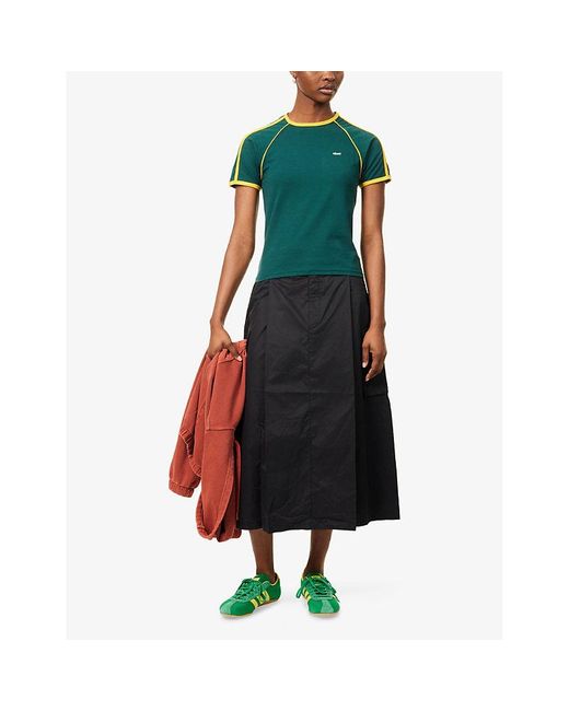 Obey Green Diversion Short-Sleeve Stretch-Cotton Top
