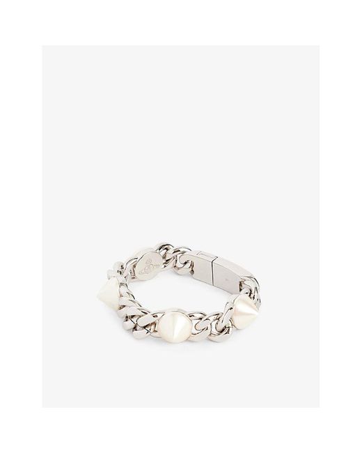 Vivienne Westwood White Elettra Stud-embellished Brass Bracelet