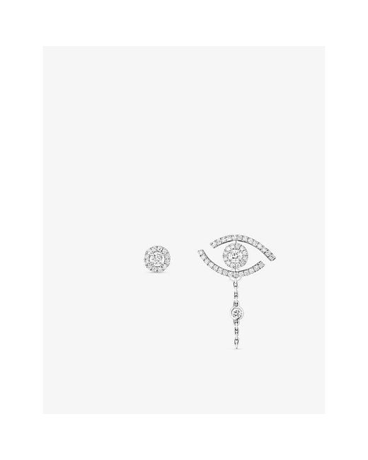 Messika White Lucky Eye 18Ct- And 0.26Ct Diamond Earrings