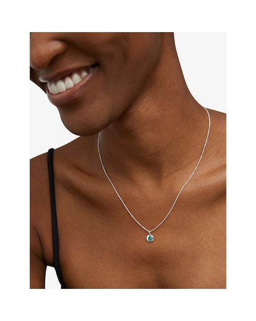 Monica Vinader White May Birthstone Sterling- Necklace