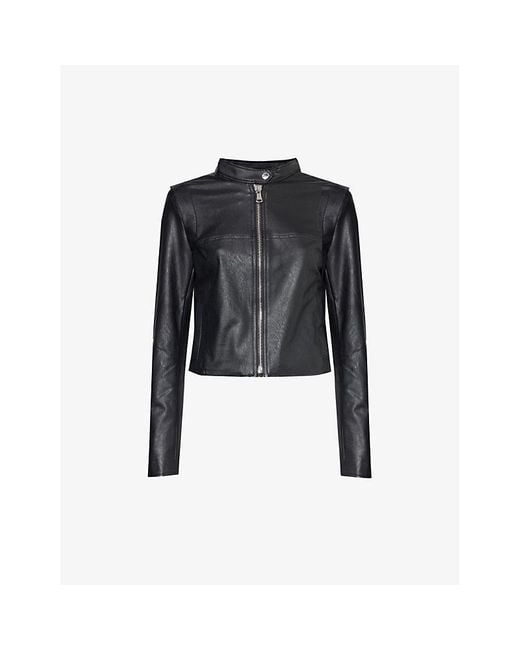 Spanx Like Leather Slim-fit Faux-leather Jacket X in Black