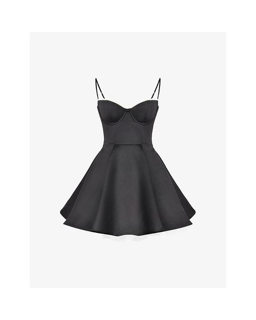 House Of Cb Black Minimoiselle Tulle Satin Mini Dress
