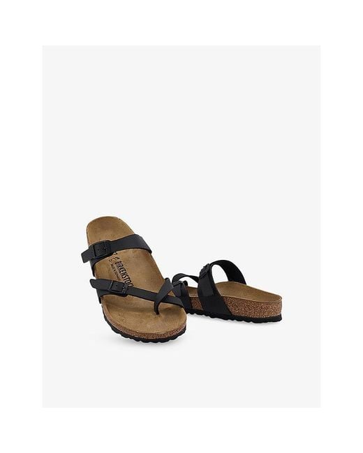 Birkenstock Black Mayari Cross-Strap Faux-Leather Sandals