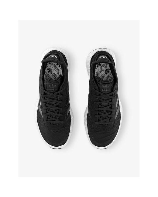 Adidas Black Zponge Woven Low-Top Trainers for men