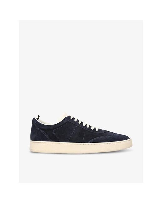 Officine Creative Blue Kombi Logo-embossed Suede And Leather Low-top Trainers for men