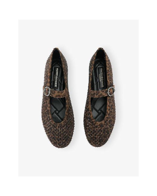 Kurt Geiger Brown Mayfair Suede Ballet Flats