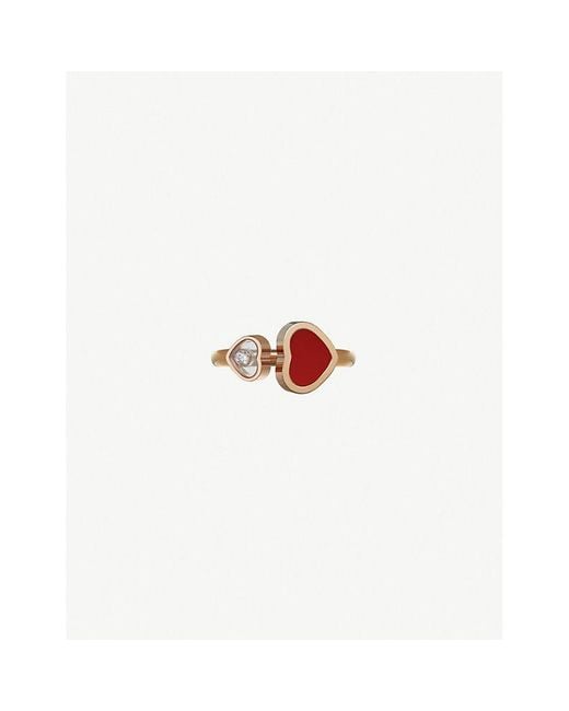 Chopard Multicolor Happy Hearts 18c Rose-gold Ring
