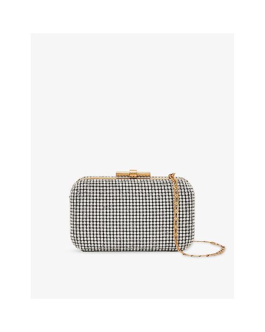 Reiss White Orla Embellished Box Clutch