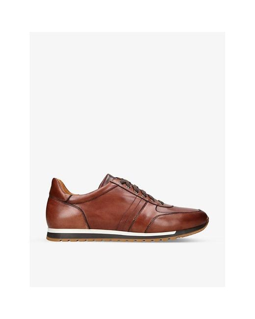 Magnanni Shoes Brown Zubiri Leather Low-top Trainers for men