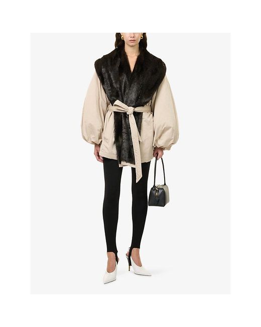 Magda Butrym Black Puffed-Sleeve Soft-Shell Jacket