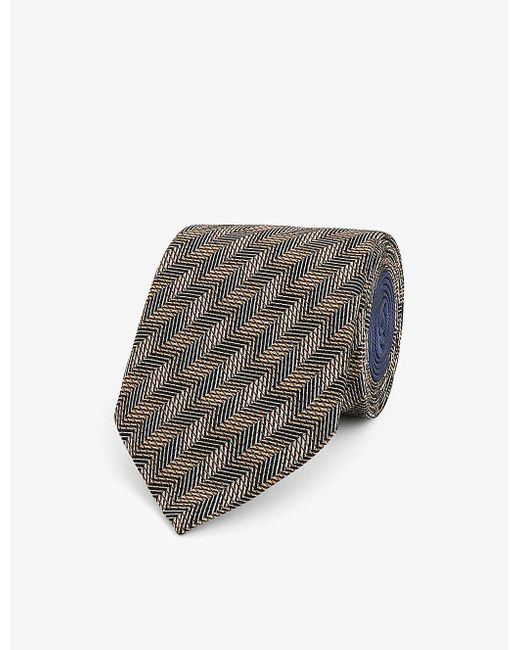 Missoni Gray Zigzag-pattern Silk Tie for men