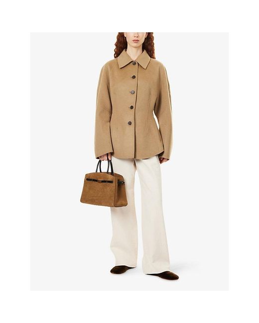 RÓHE Frames Natural Sculptural Wool-Blend Jacket