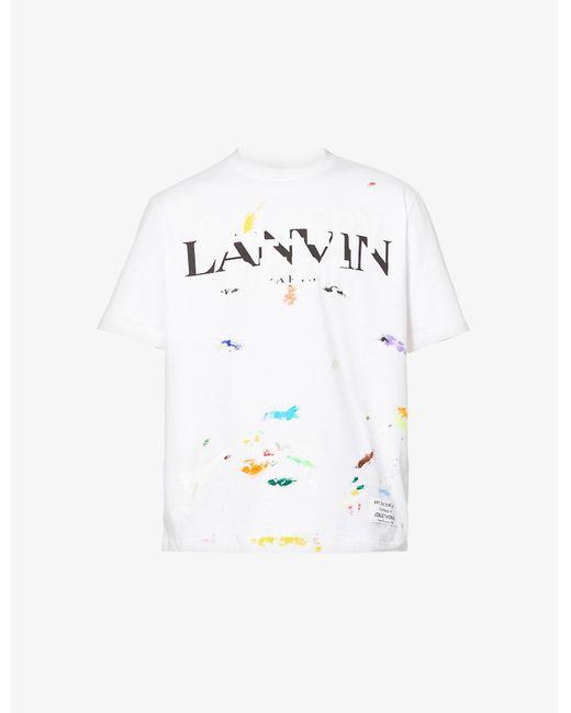 Lanvin White X Gallery Dept. Text-print Cotton-jersey T-shirt for men