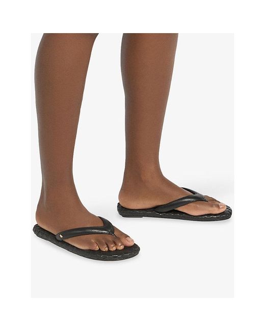 Dune Multicolor Lunare Flat Leather Sandals