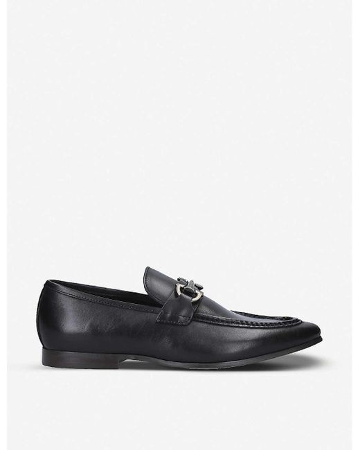 ALDO Black Daywen Buckle-embellished Leather Loafers for men