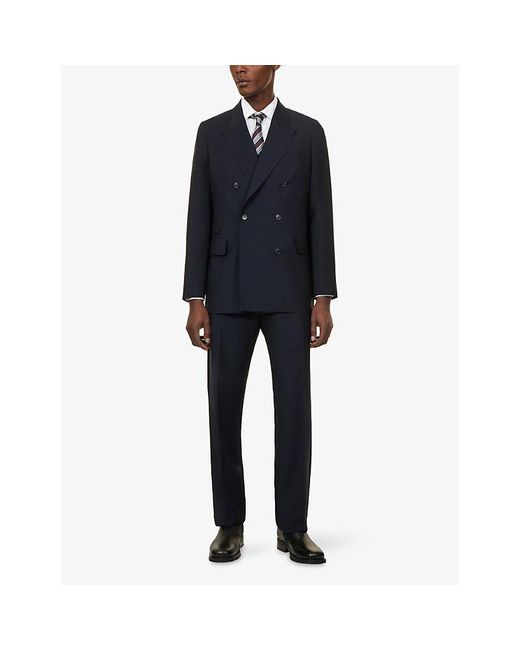 Paul Smith Blue Double-Breasted Wool-Blend Suit for men