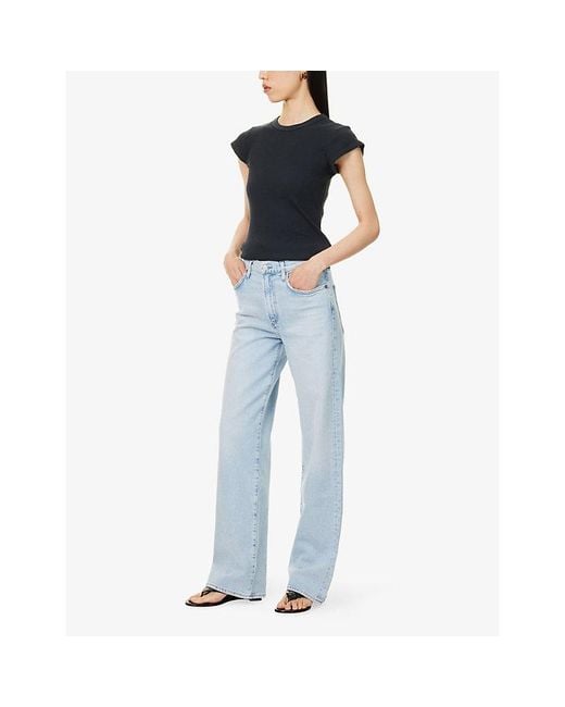 Agolde Blue Harper Straight-Leg Denim Jeans