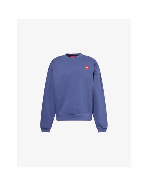 The North Face Blue Relaxed-Fit Crewneck Cotton-Blend Sweatshirt for men