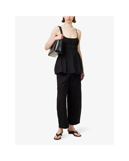 Dissh Black Scout Barrel-Leg Cotton Trousers