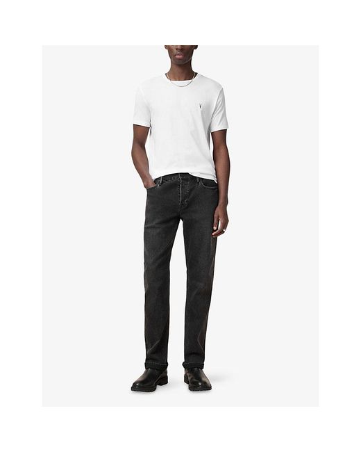 AllSaints White Tonic Logo-Embroidered Slim-Fit Cotton T-Shirt for men