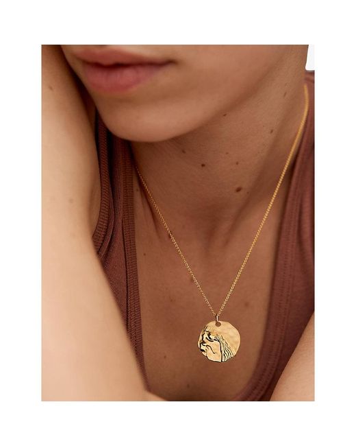 Monica Vinader Metallic Aquarius Zodiac 18Ct Vermeil Pendant Necklace