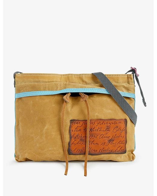 Acne Natural Brand-patch Small Cotton-canvas Cross-body Bag for men
