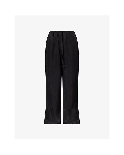 Dissh Black Xena Side-Split Wide-Leg Woven Trousers