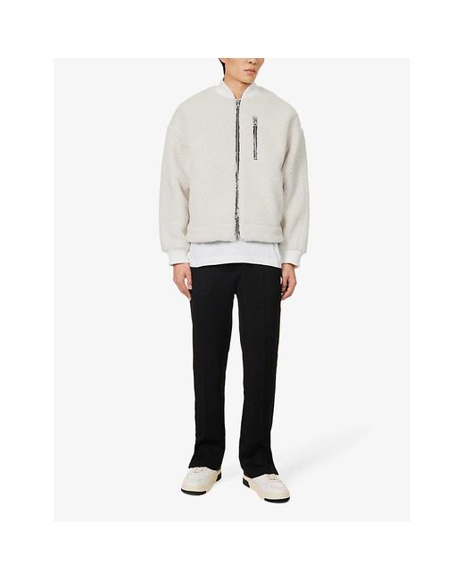 Cole Buxton White Stand-collar Relaxed-fit Fleece Bomber Jacket X for men