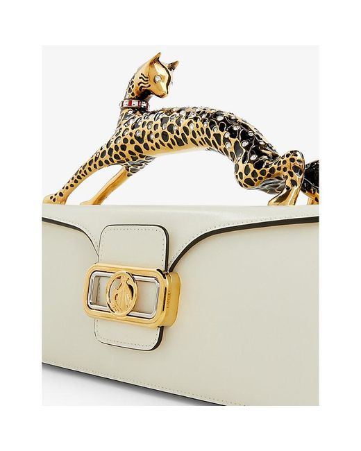 Lanvin Pencil Cat Medium Leather Tophandle Bag in Metallic Lyst