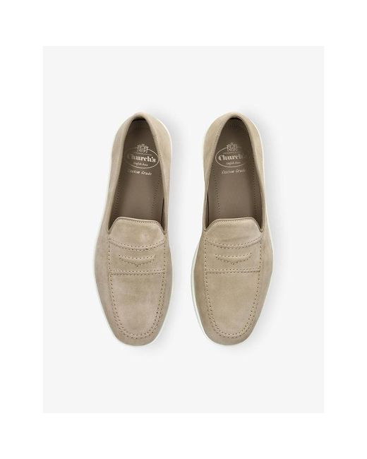 Church's White Peebles Suede Loafers for men
