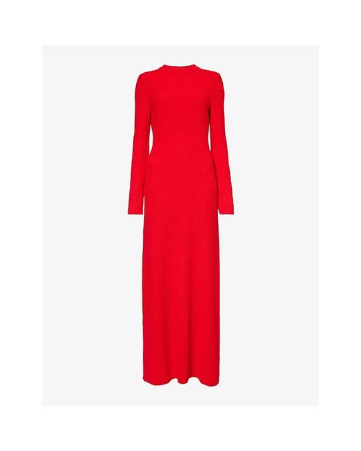 Proenza Schouler Red Lara Cut-out Woven-blend Maxi Dress