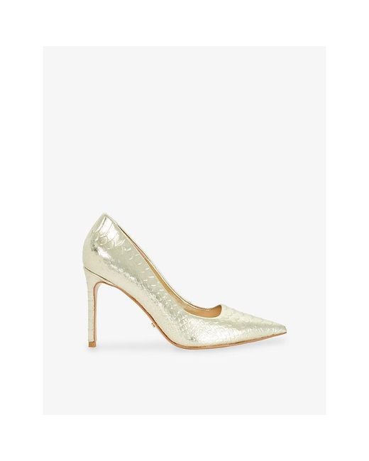 Dune Metallic Assured Leather Heeled Courts