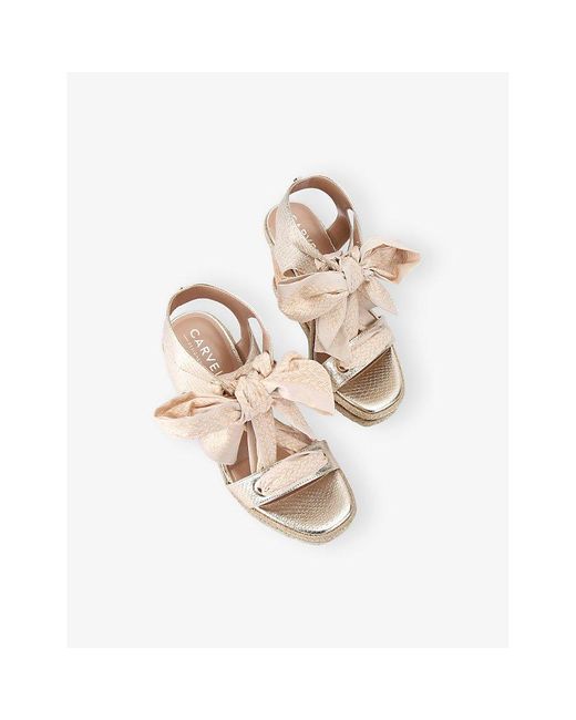 Carvela Kurt Geiger Natural Sorrento Faux-Leather Wedges