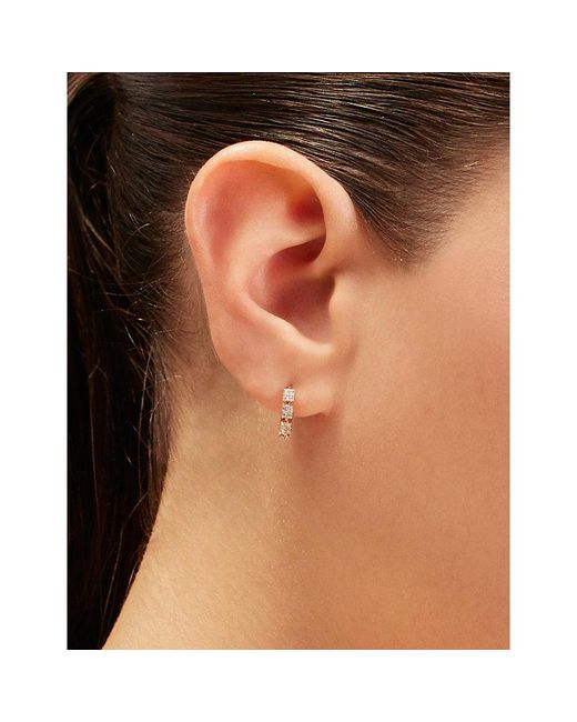 Kismet by Milka White Lucia 0.08Ct Diamond Hoop Earring