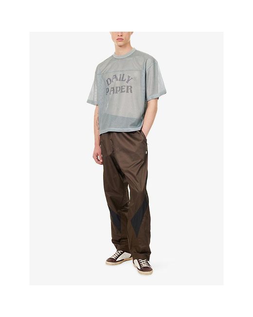 Daily Paper Blue Boxy Mesh Woven T-Shirt for men