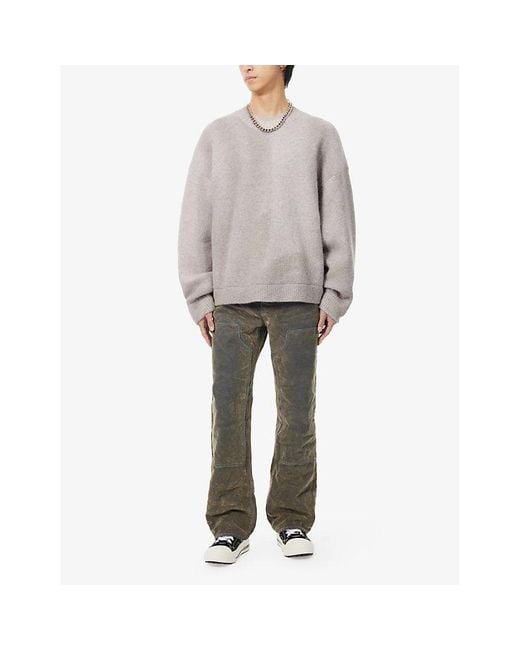 Represent White Sprayed Horizons Brushed-texture Alpaca Wool-blend Knitted Jumper Xx for men