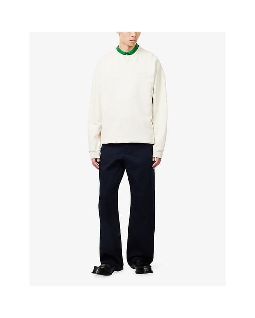 Loewe White Anagram-Embroidered Cotton Sweatshirt for men