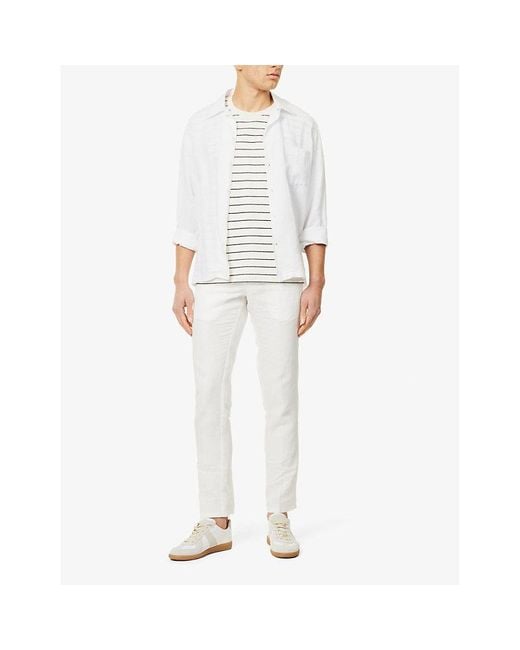Orlebar Brown White Griffon Slim-Fit Straight-Leg Linen Trousers for men
