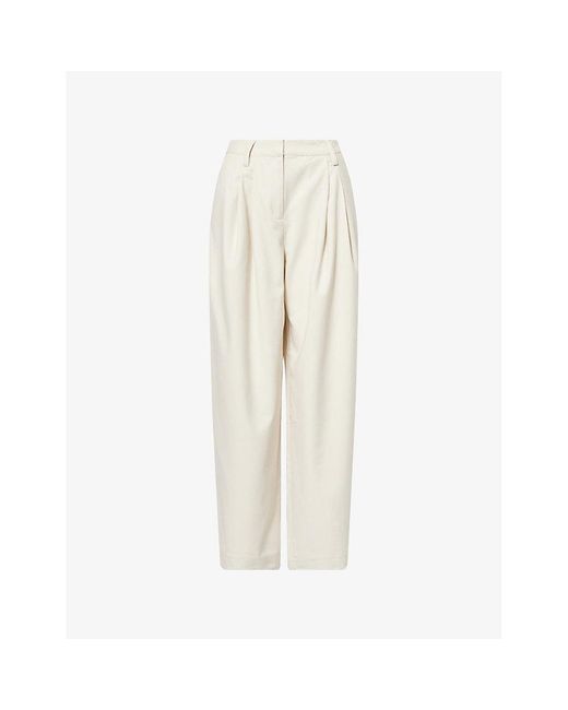 Dissh White Eden Wide-Leg Stretch-Woven Trousers
