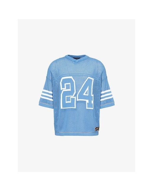 NAHMIAS Blue 24 Football Open-Knit Linen And Cotton Shirt for men