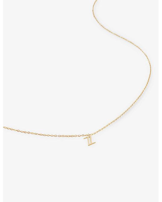 Monica Vinader White Small Z Initial 14ct Solid-gold Necklace
