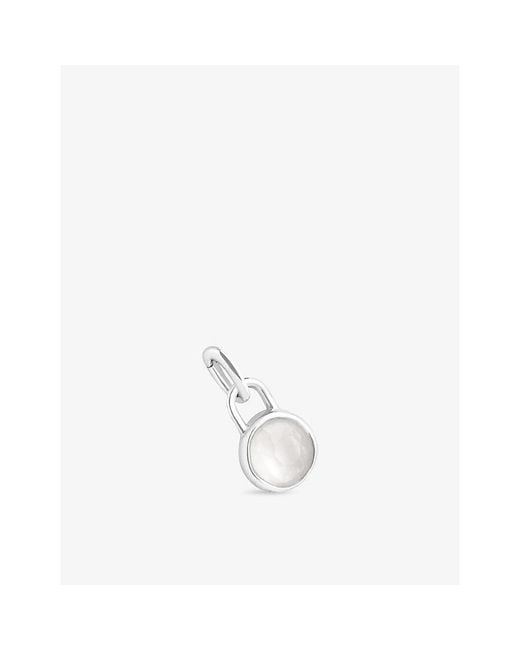 Astrid & Miyu White June Birthstone Rhodium-Plated Sterling- And Moonstone Charm