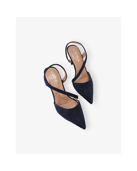 Carvela Kurt Geiger Blue Symmetry Faux-Leather Courts