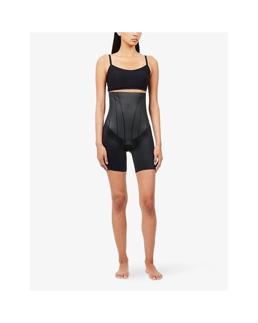 Spanx Gray Contour High-Rise Mid-Thigh Shorts